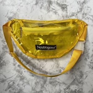 Yellow Neutrogena Clear See Thru Plastic Cosmo Fanny Pack Waist Bag Pouch